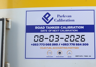 Calibration Certificate on a Road tanker